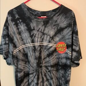 Santa Cruz Skateboards Black Tie-Dye Short Sleeve Tee